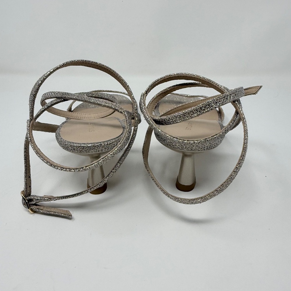 New Stuart Weitzman Women's Nudist 50 Wrap Sandals In Poudre Sz 10.5 - Picture 9 of 15